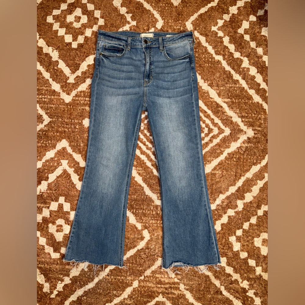 Harper high rise kick flare medium wash jeans size 10